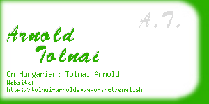 arnold tolnai business card